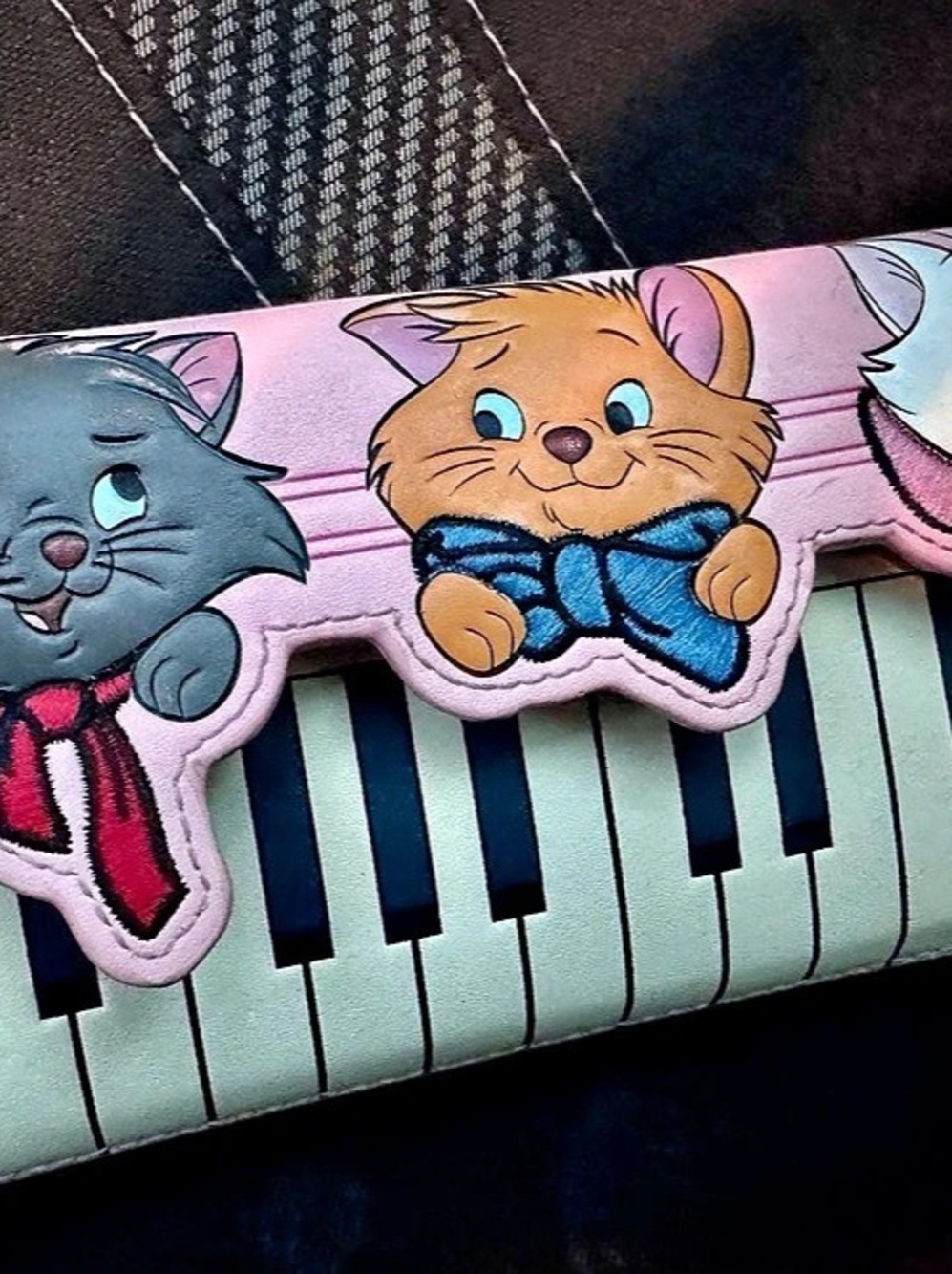 Loungefly Disney Aristocats Piano Key Cat Wallet (Pink & Black)